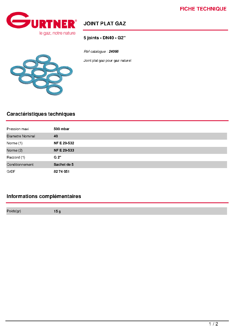 Fiche technique fournisseur