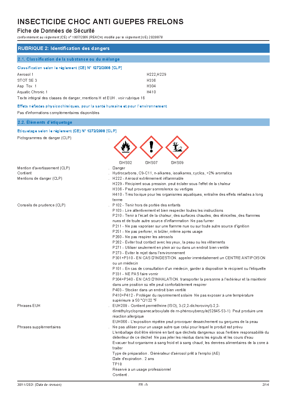 Fiche technique fournisseur