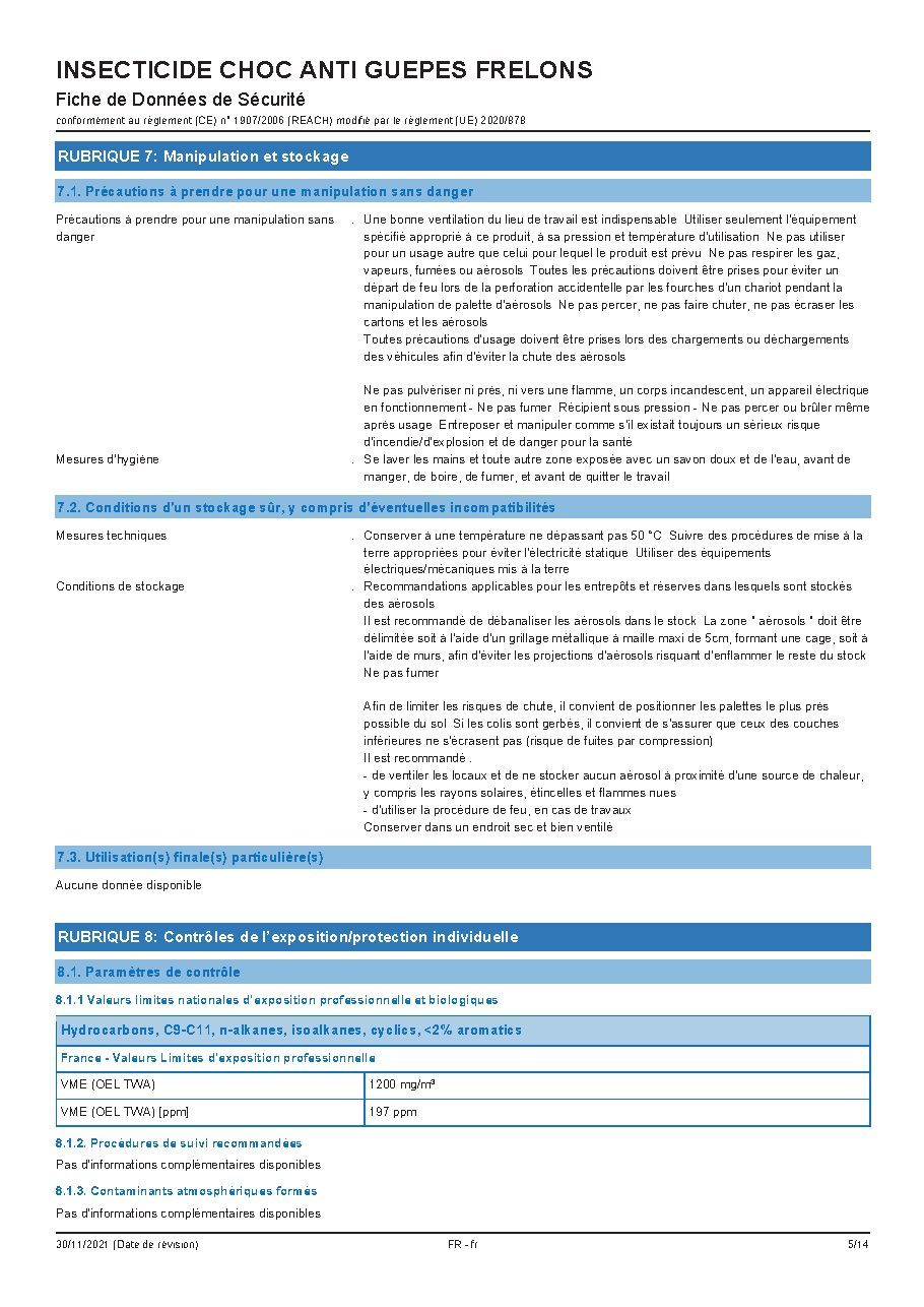 Fiche technique fournisseur