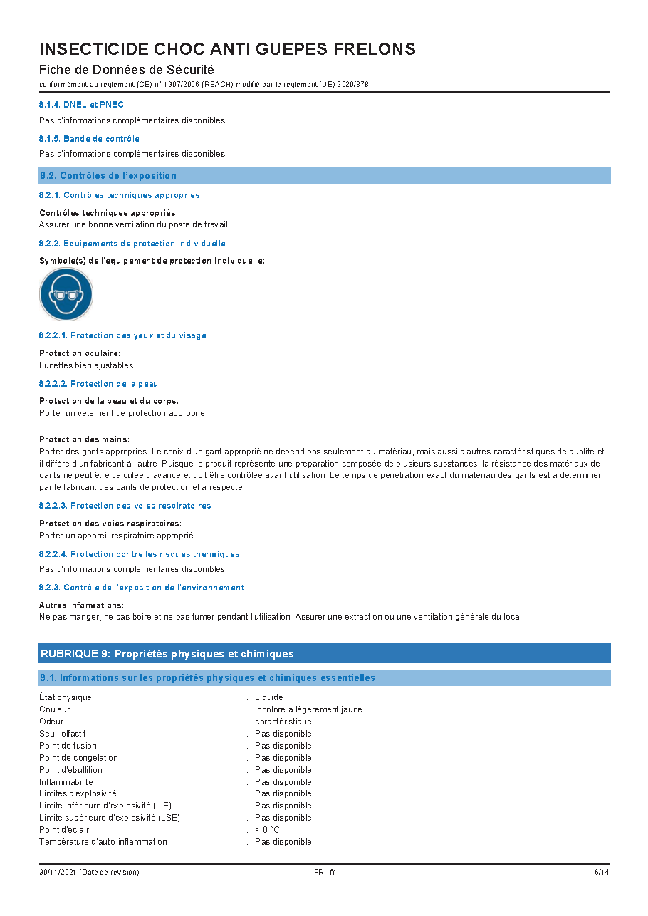 Fiche technique fournisseur