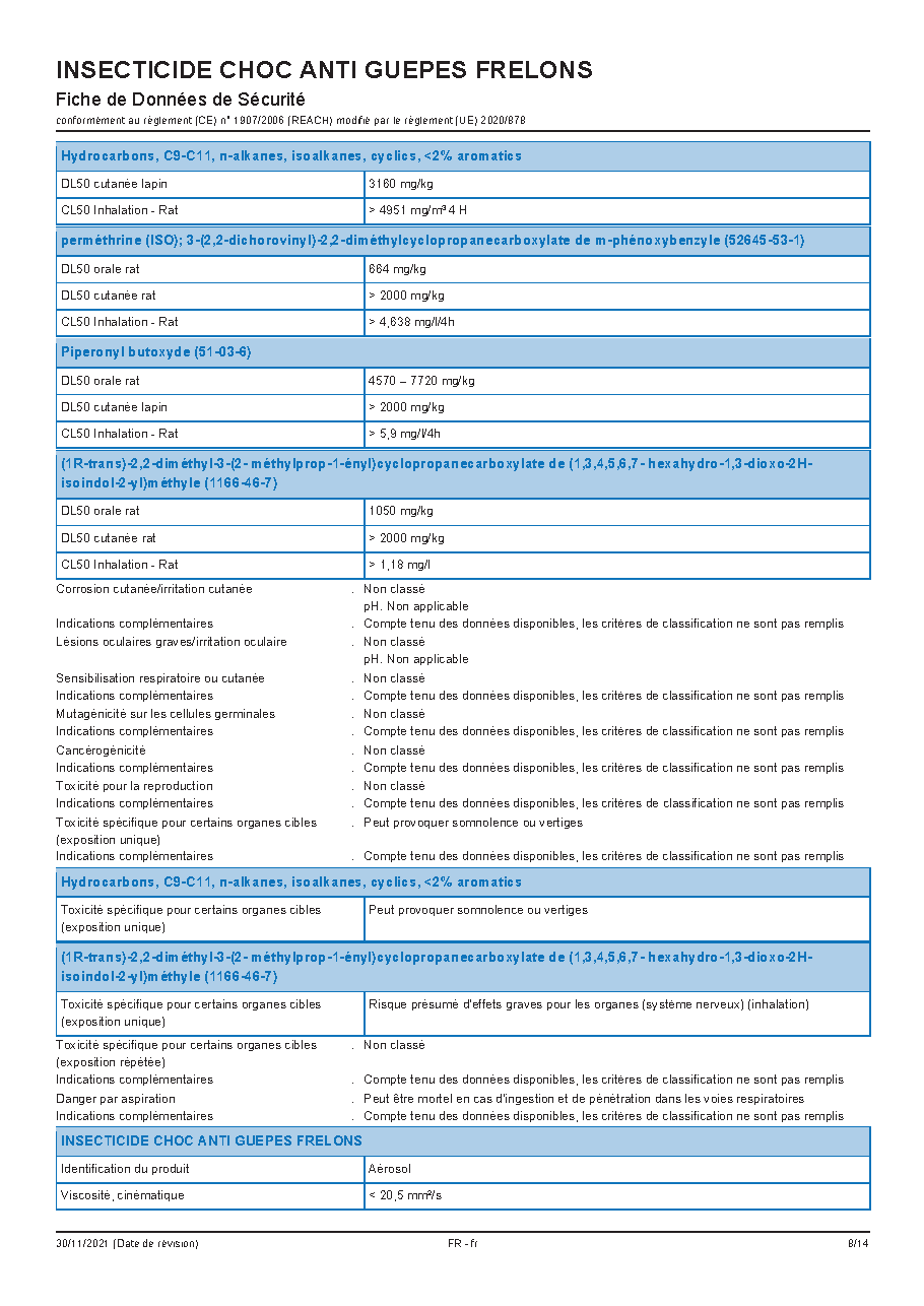 Fiche technique fournisseur