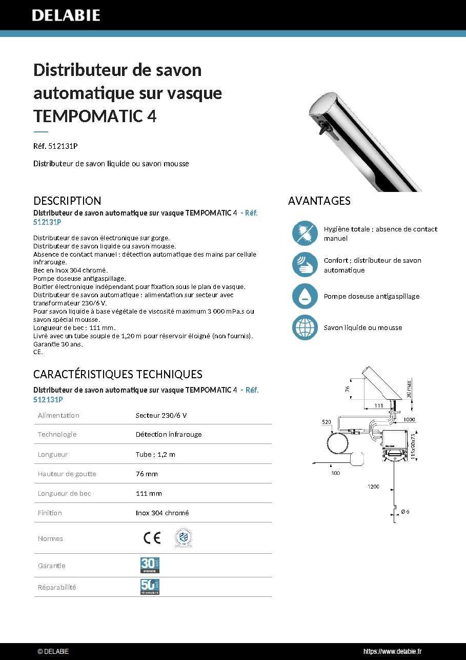 Fiche technique fournisseur