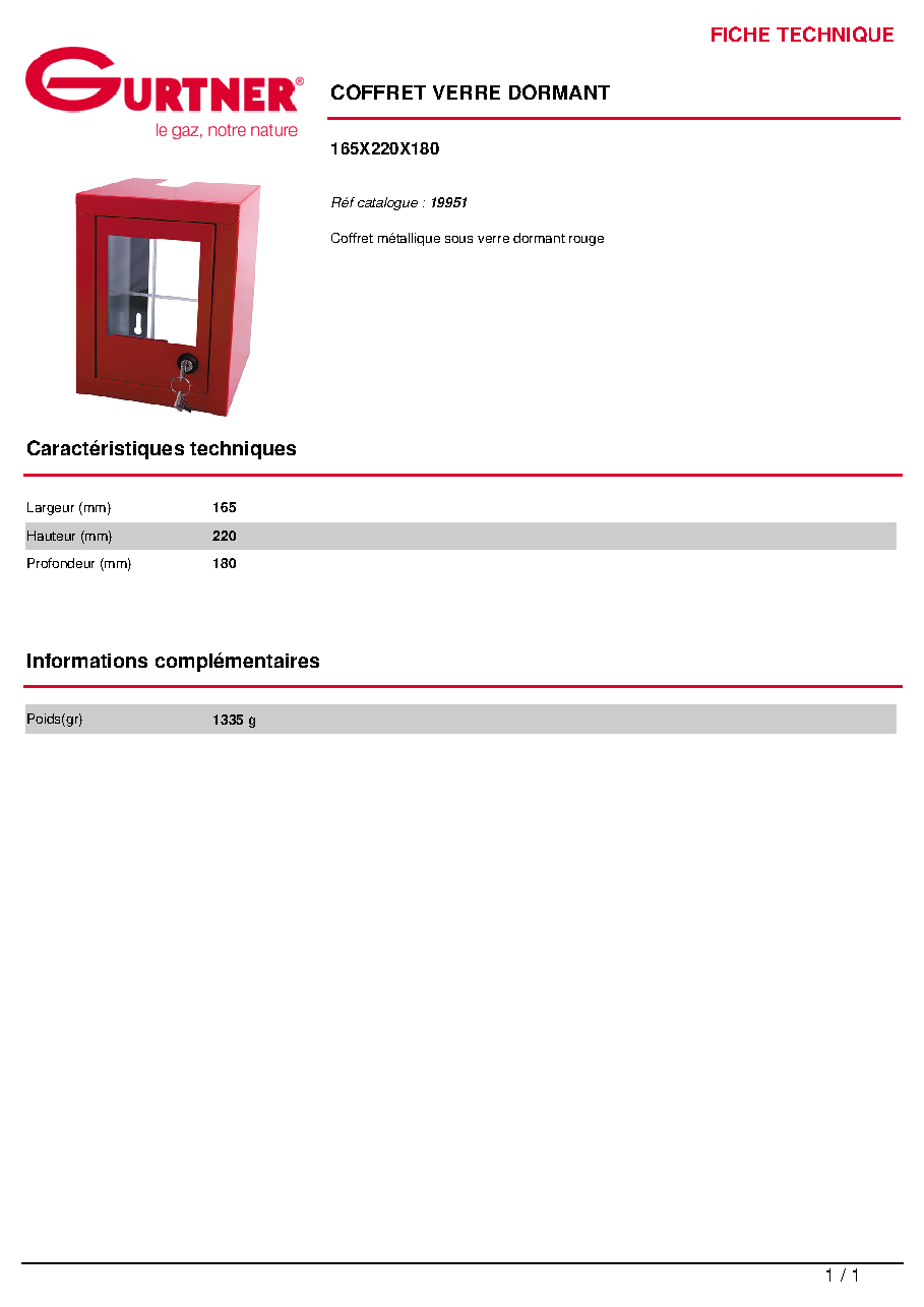 Fiche technique fournisseur