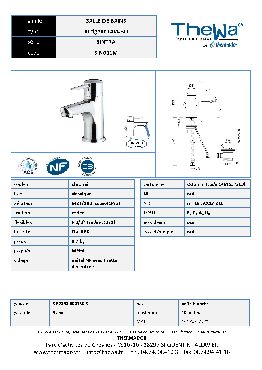 Fiche technique fournisseur
