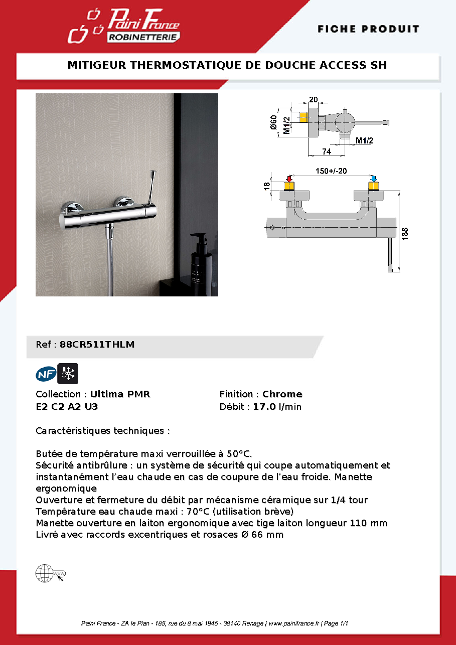 Fiche technique fournisseur