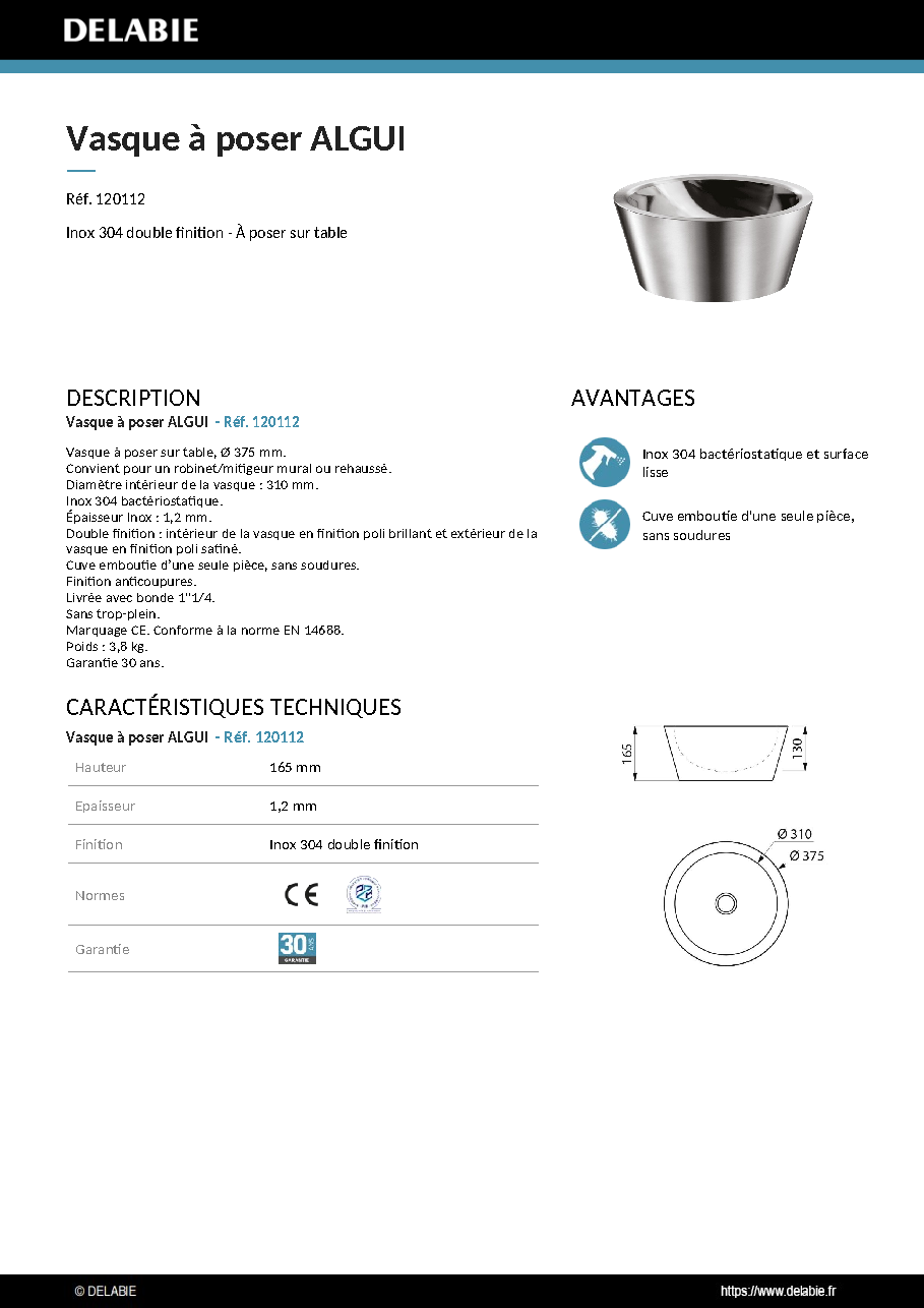 Fiche technique fournisseur
