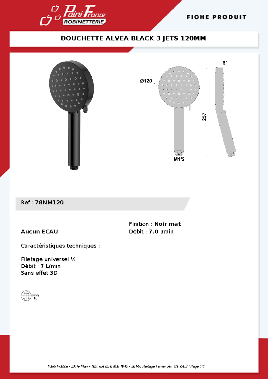 Fiche technique fournisseur