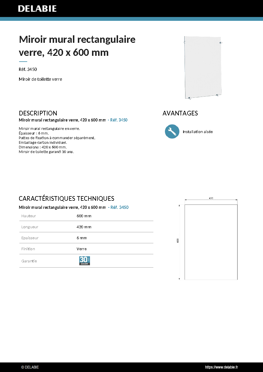 Fiche technique fournisseur
