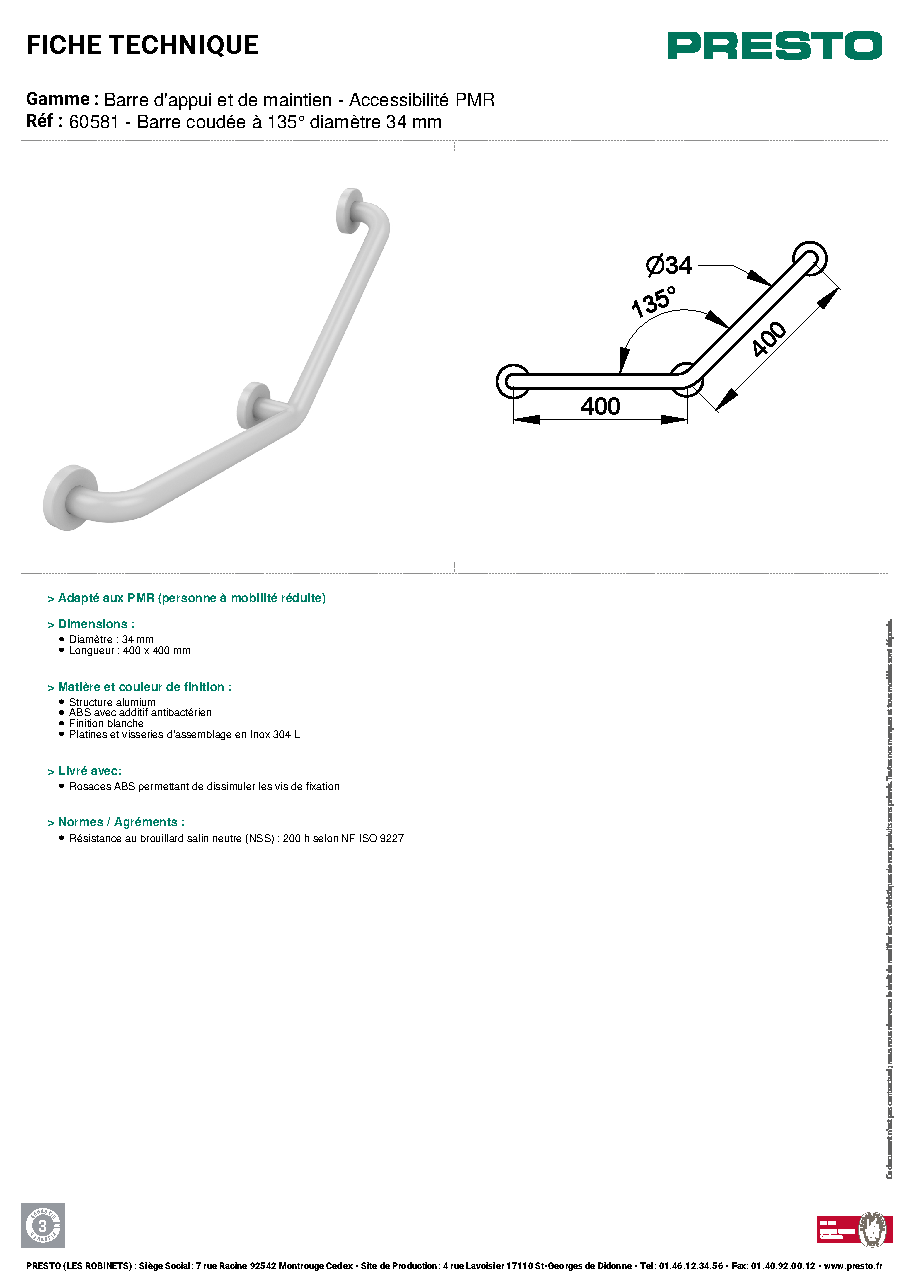 Fiche technique fournisseur