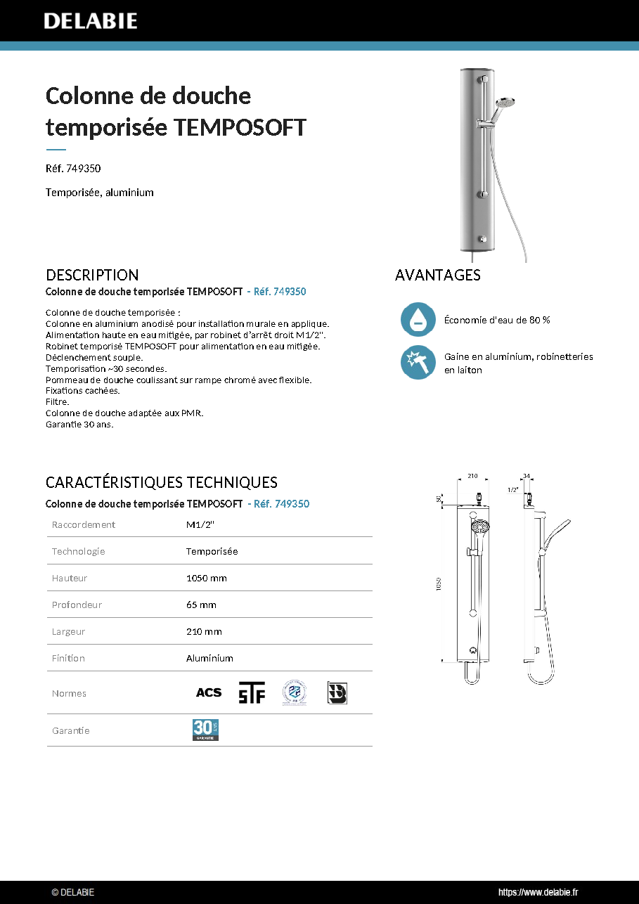 Fiche technique fournisseur