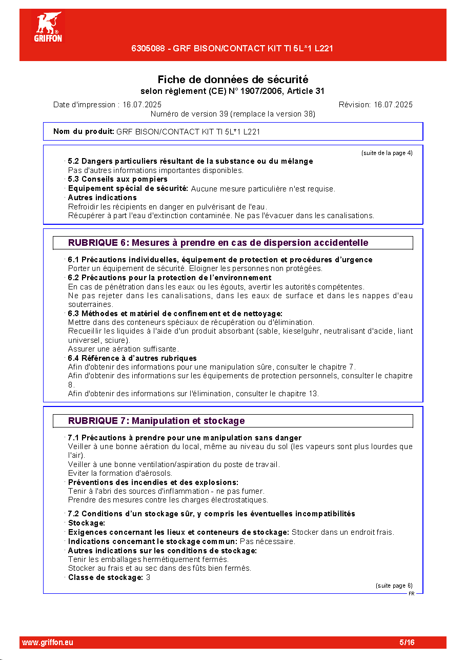 Fiche technique fournisseur