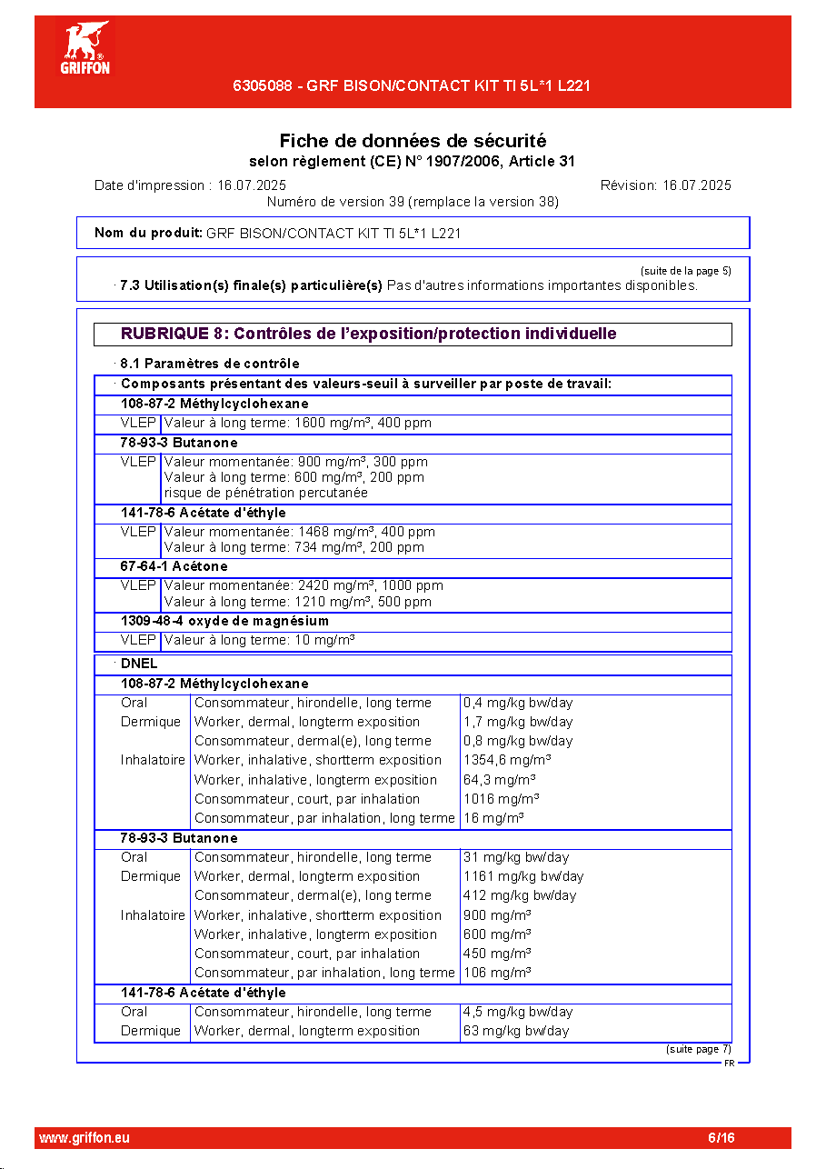Fiche technique fournisseur