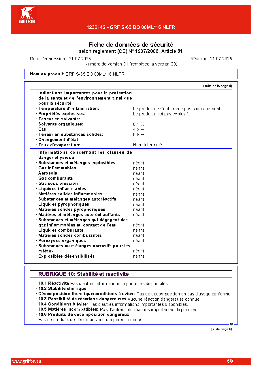 Fiche technique fournisseur