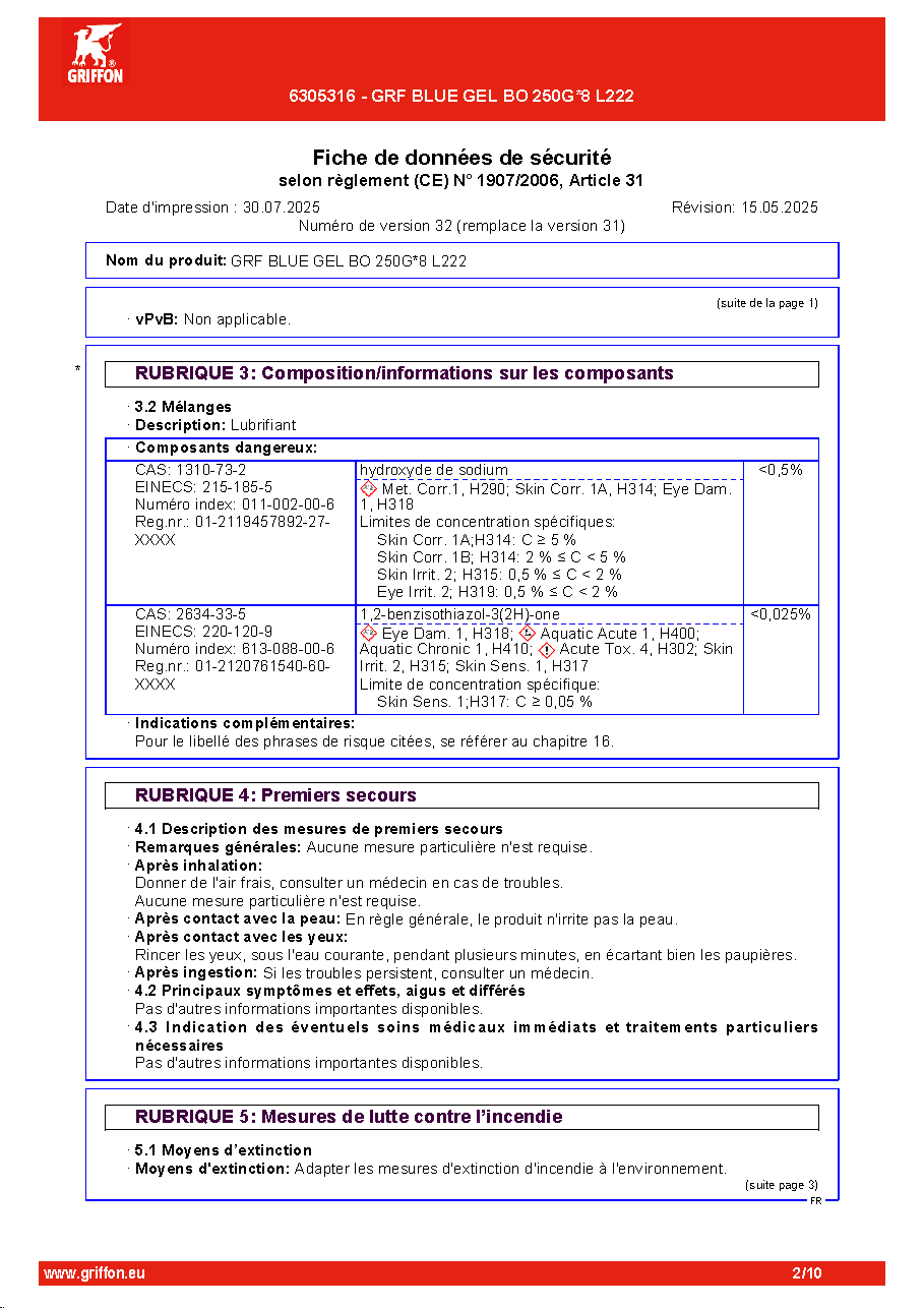 Fiche technique fournisseur