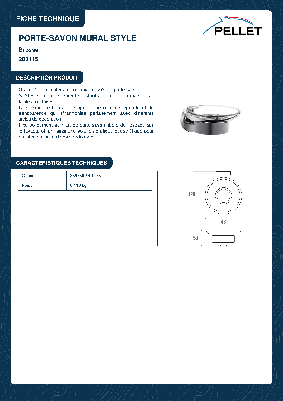 Fiche technique fournisseur