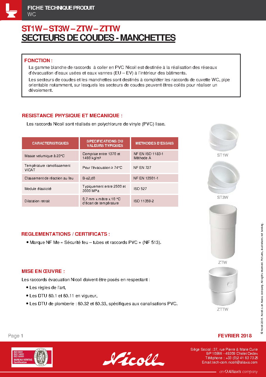 Fiche technique fournisseur