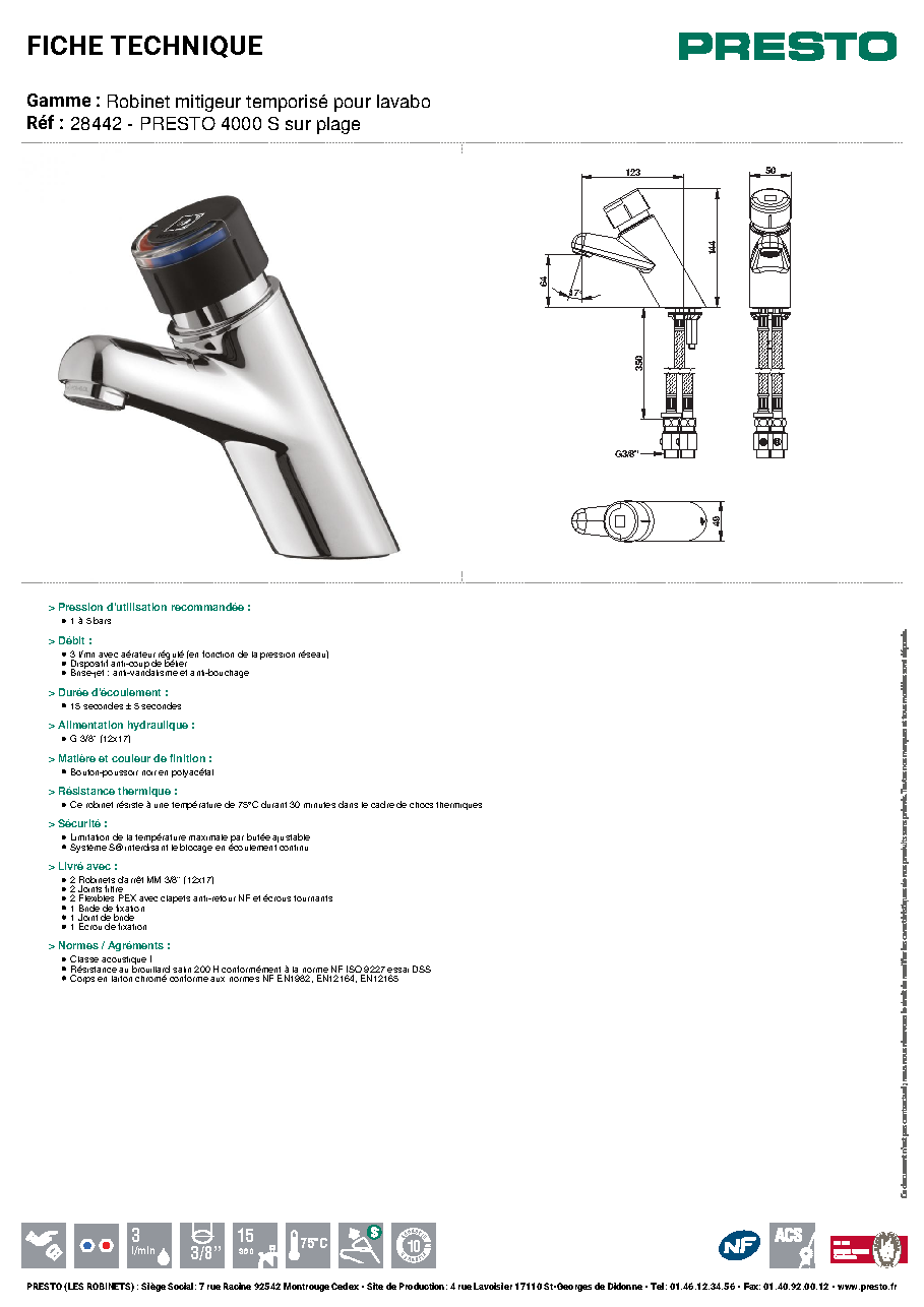 Fiche technique fournisseur