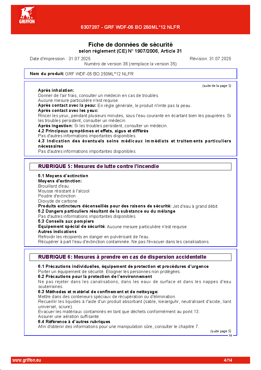 Fiche technique fournisseur