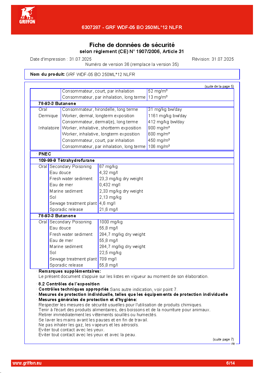 Fiche technique fournisseur