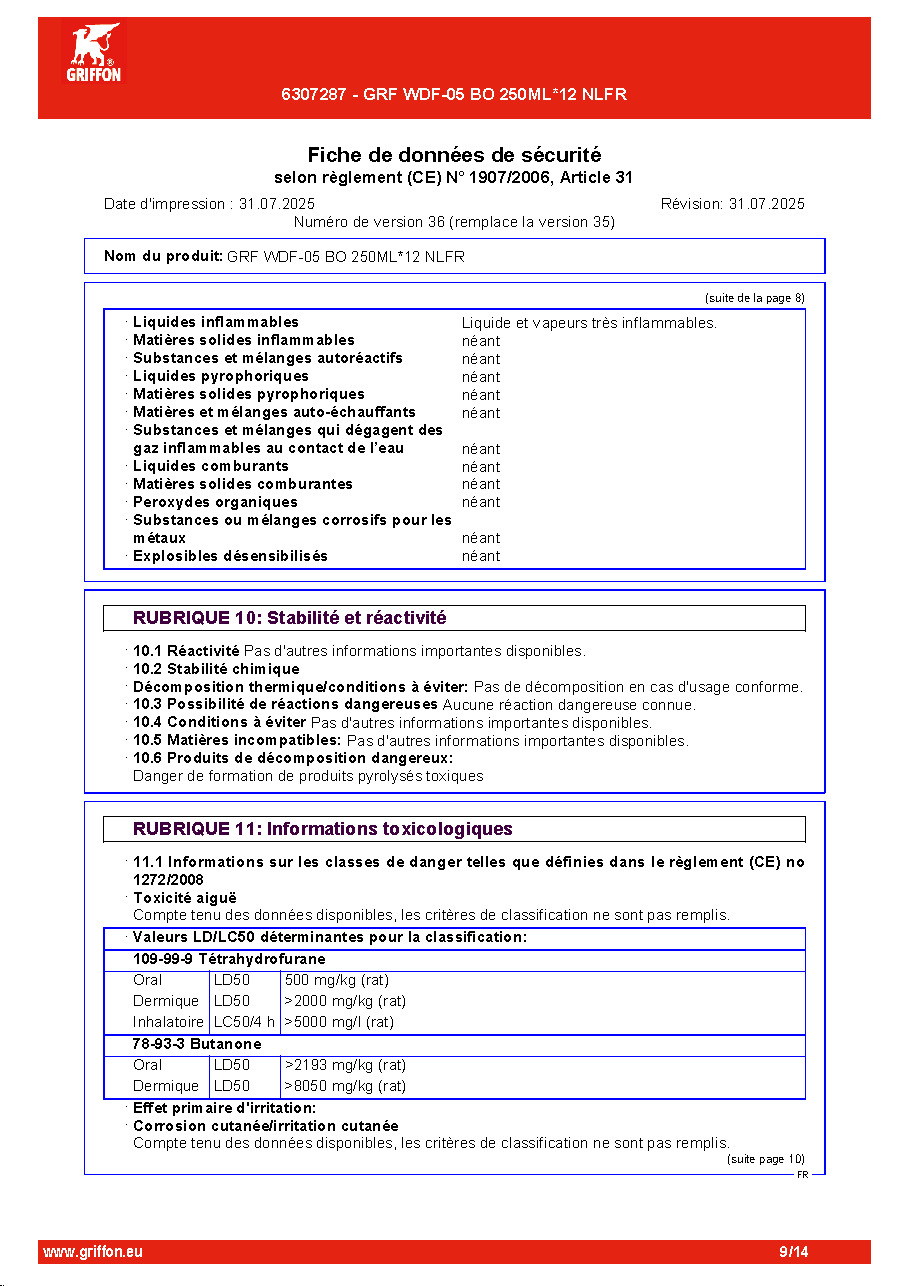 Fiche technique fournisseur