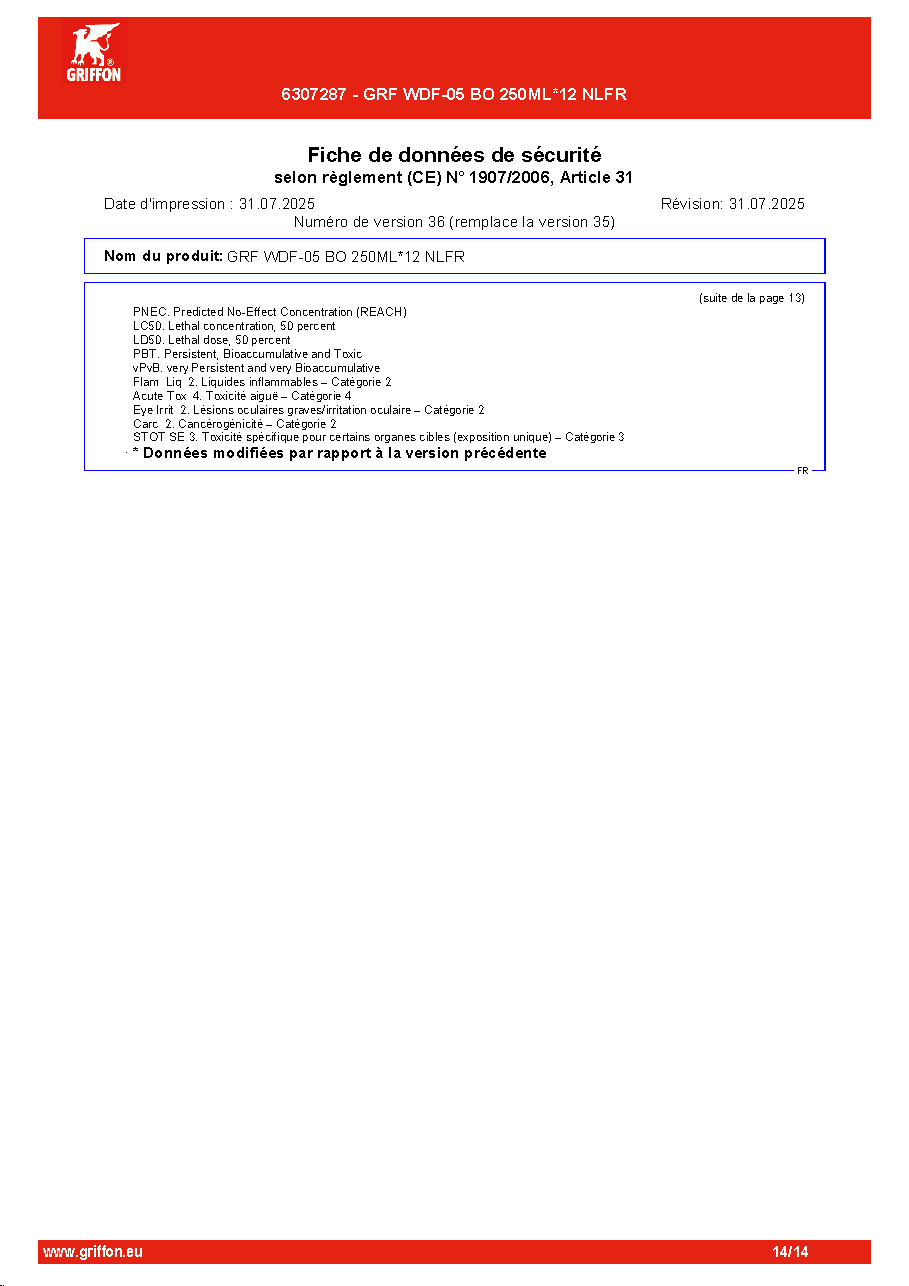 Fiche technique fournisseur