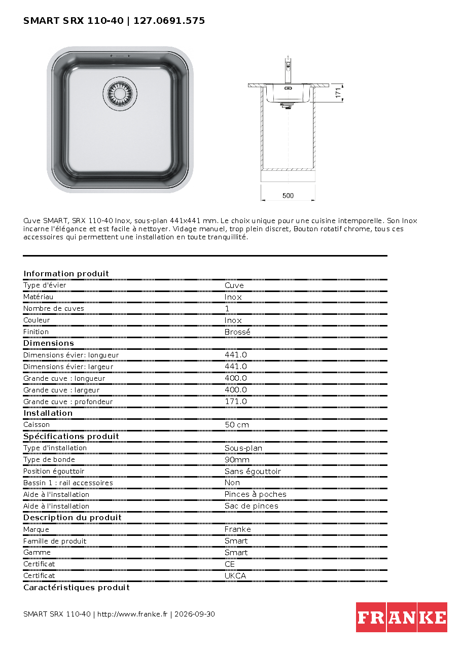 Fiche technique fournisseur