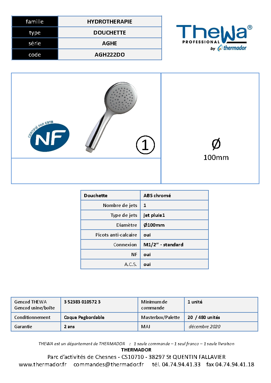 Fiche technique fournisseur