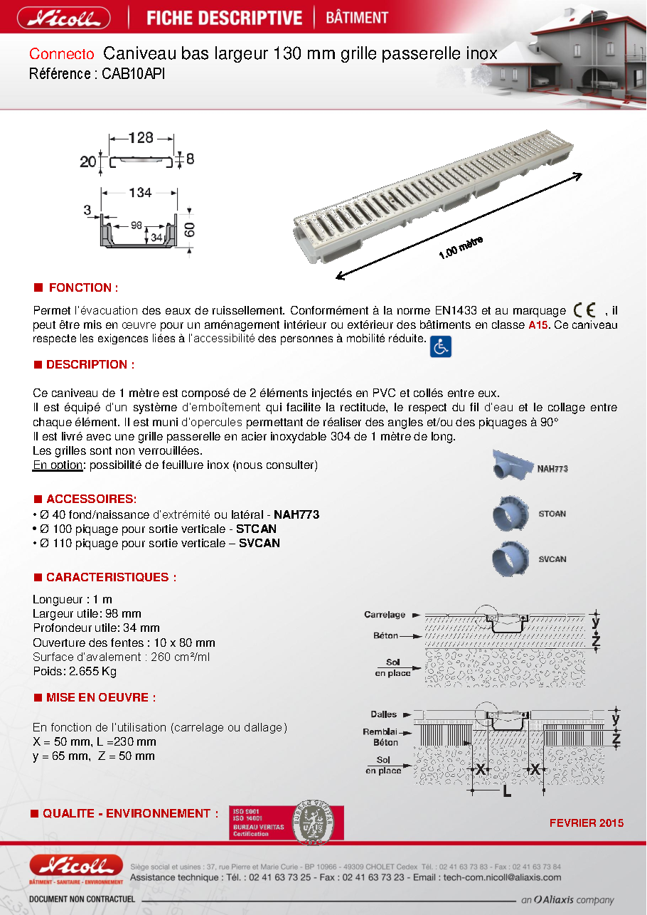 Fiche technique fournisseur