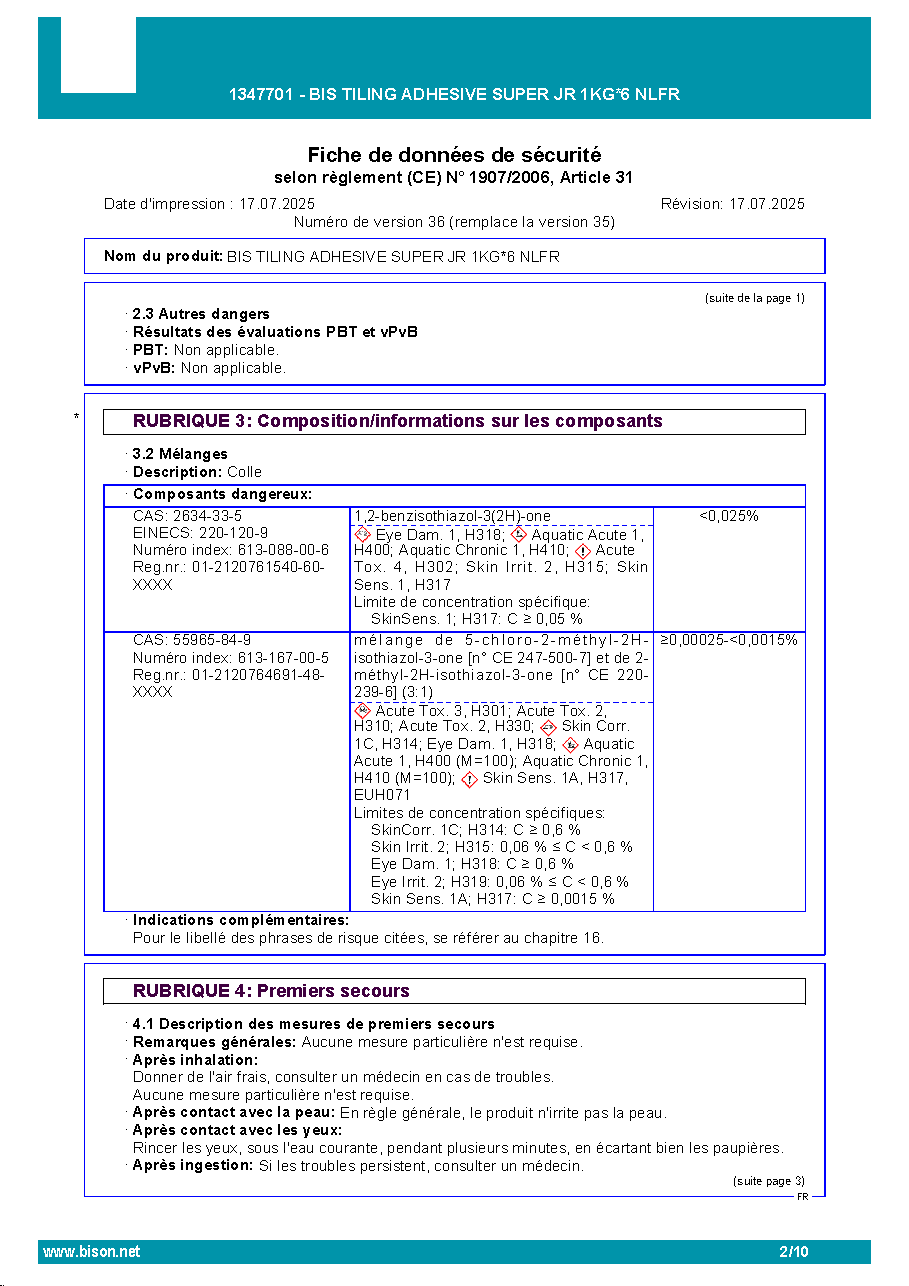 Fiche technique fournisseur