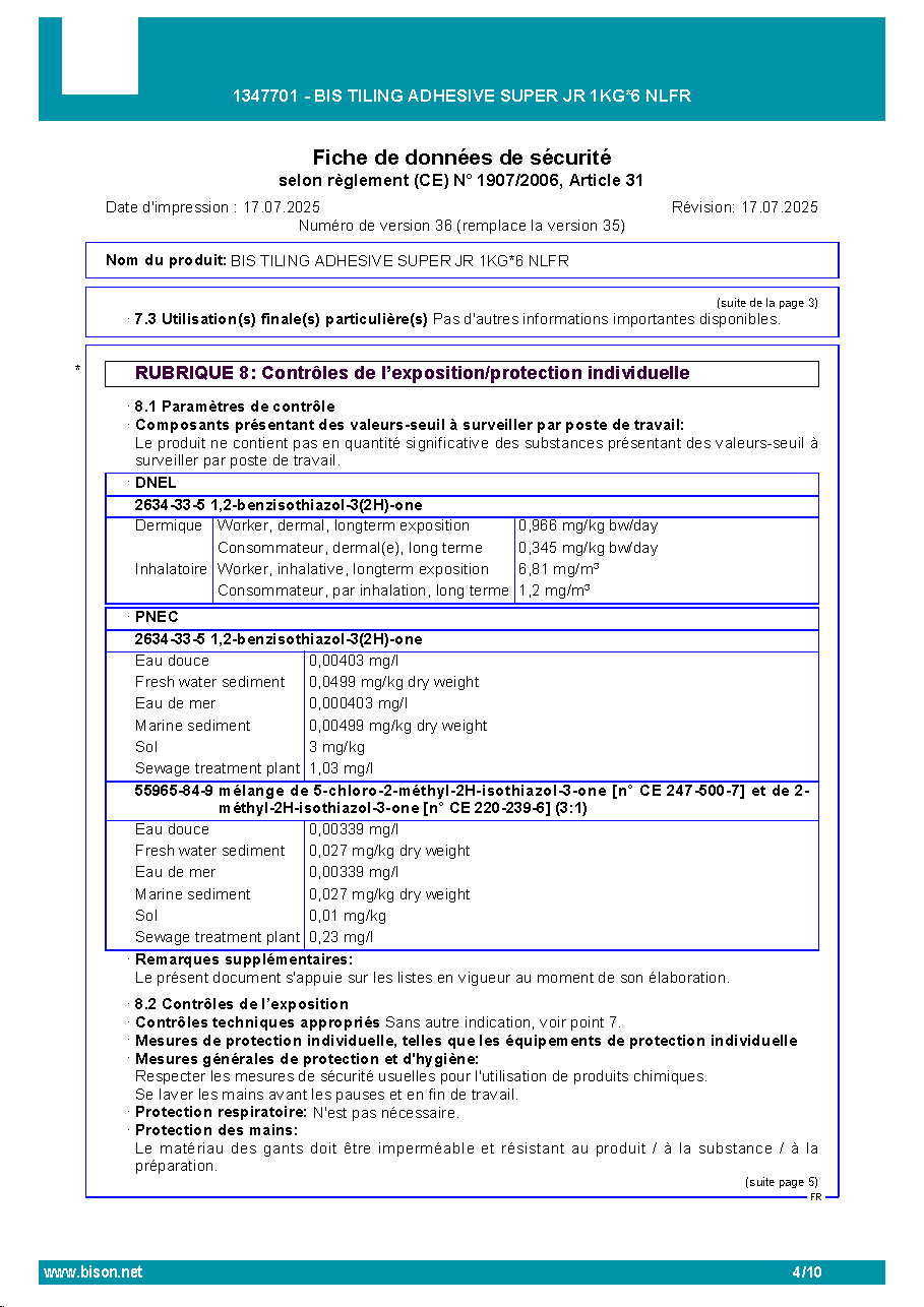 Fiche technique fournisseur