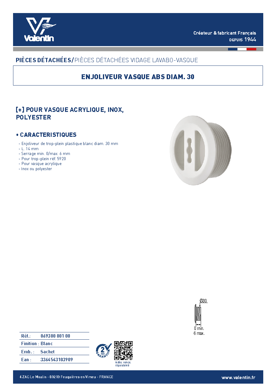 Fiche technique fournisseur