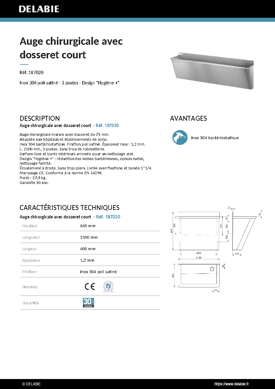Fiche technique fournisseur