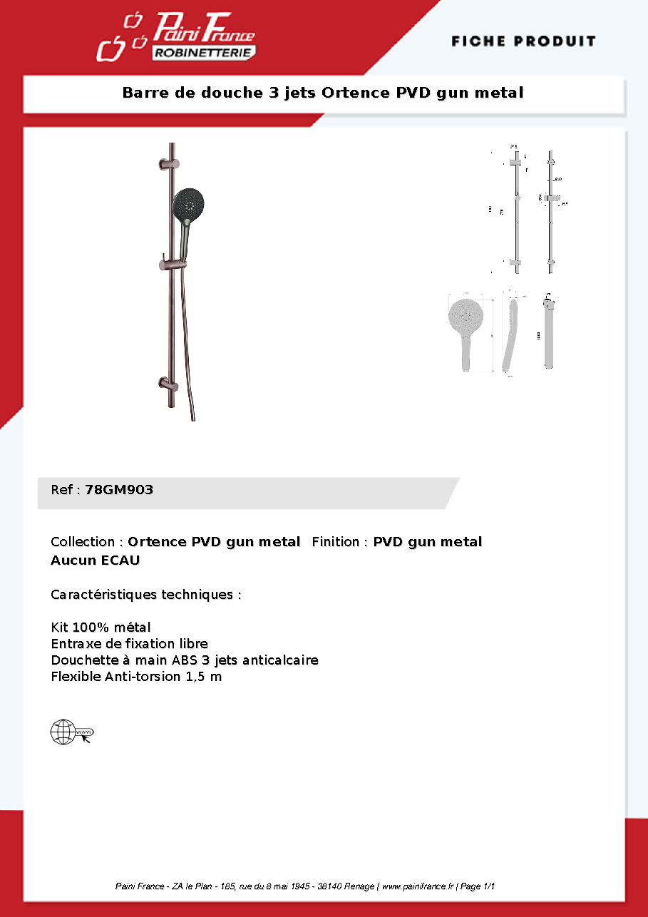 Fiche technique fournisseur