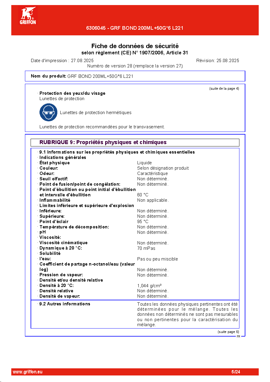 Fiche technique fournisseur