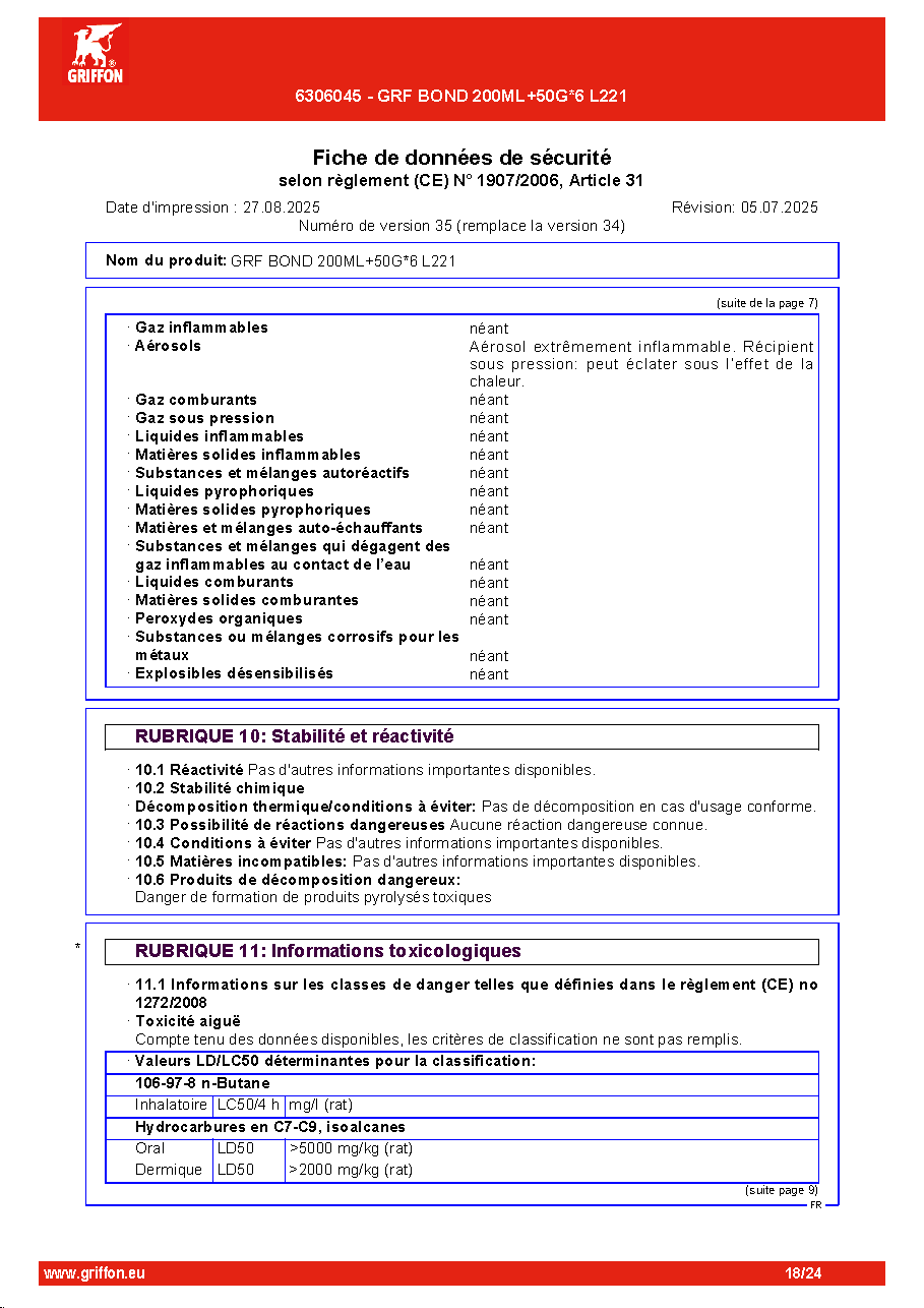 Fiche technique fournisseur