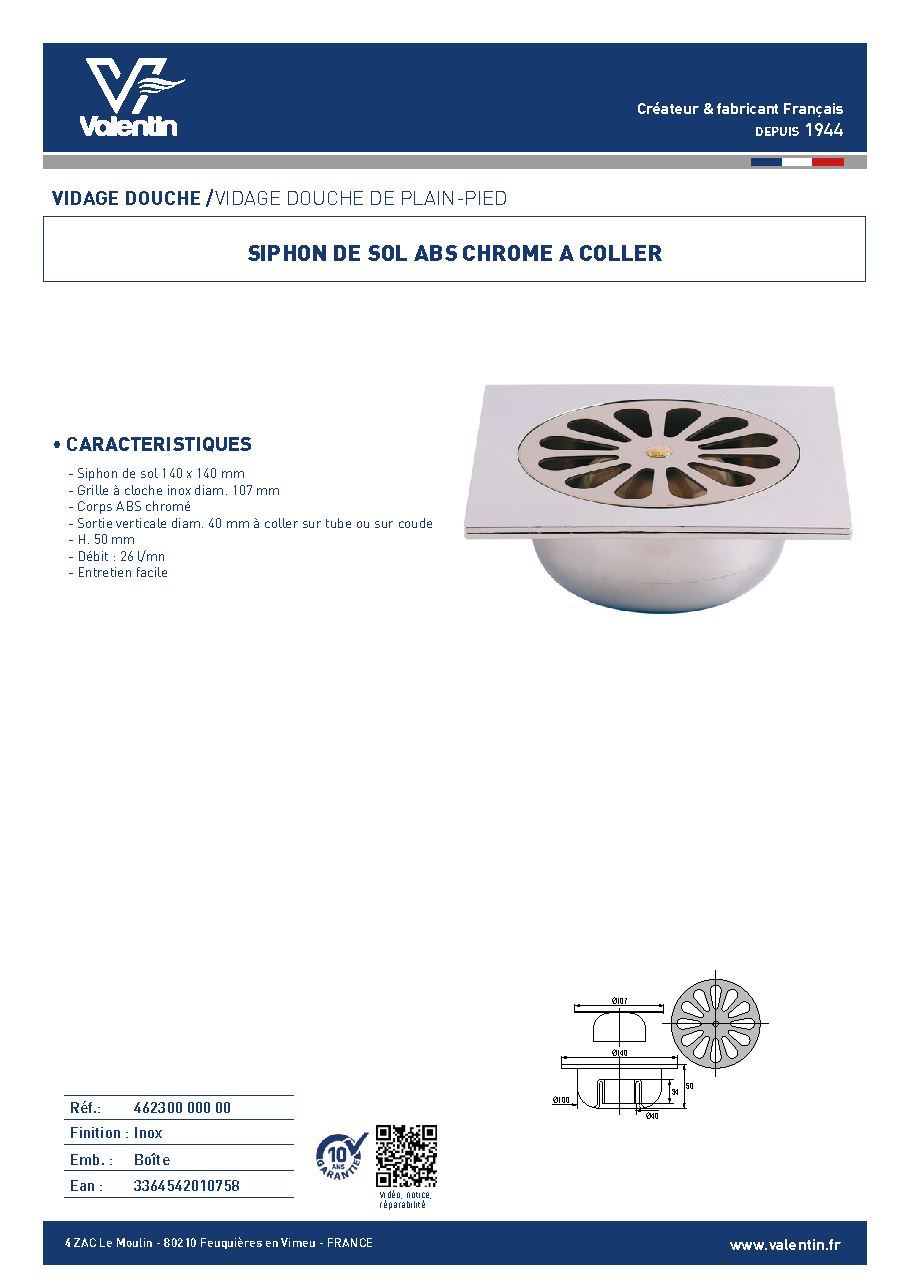 Fiche technique fournisseur