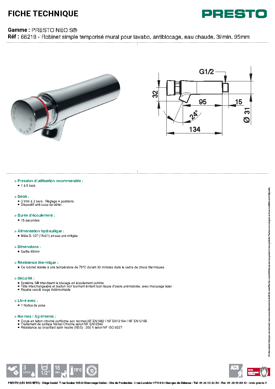 Fiche technique fournisseur