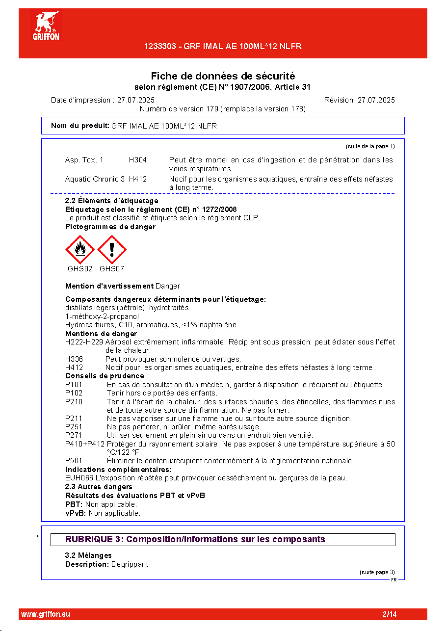 Fiche technique fournisseur