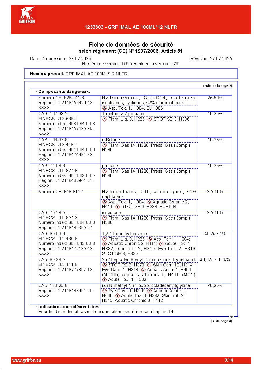 Fiche technique fournisseur