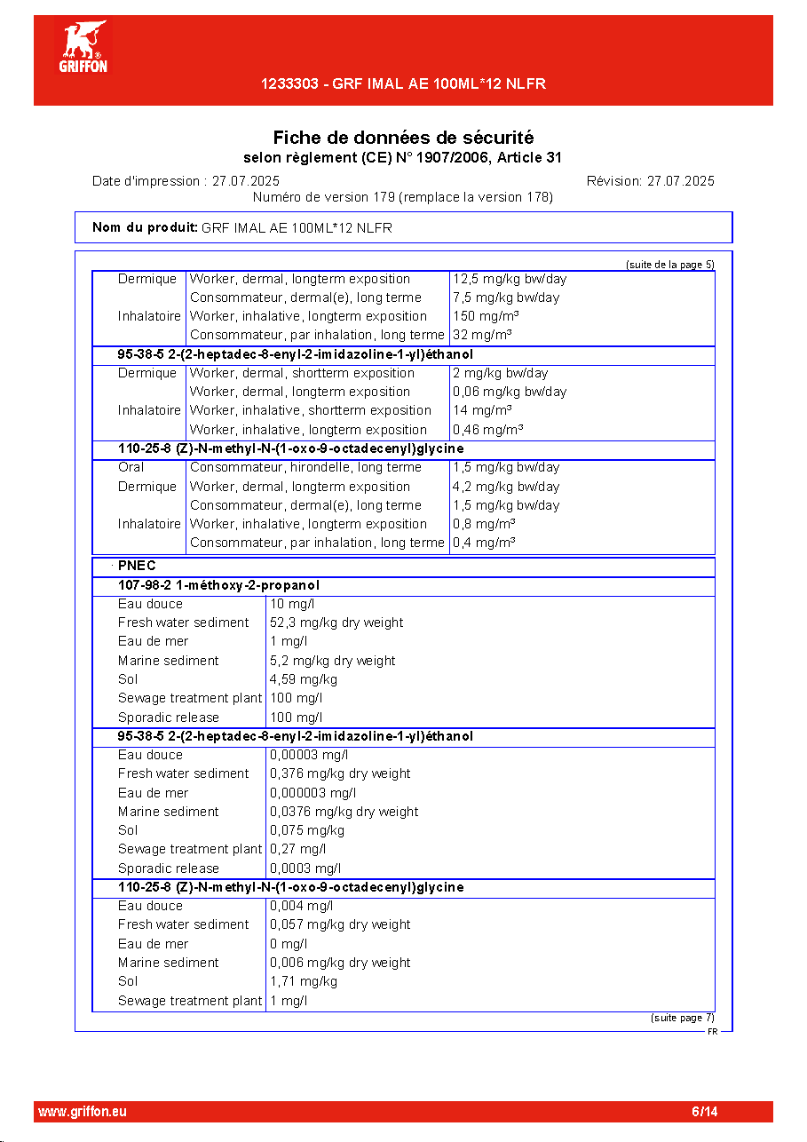 Fiche technique fournisseur