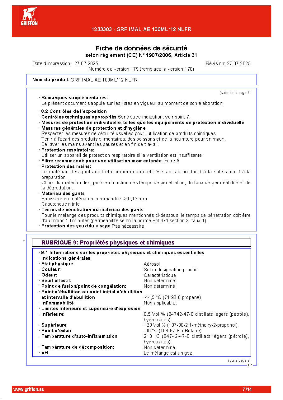 Fiche technique fournisseur