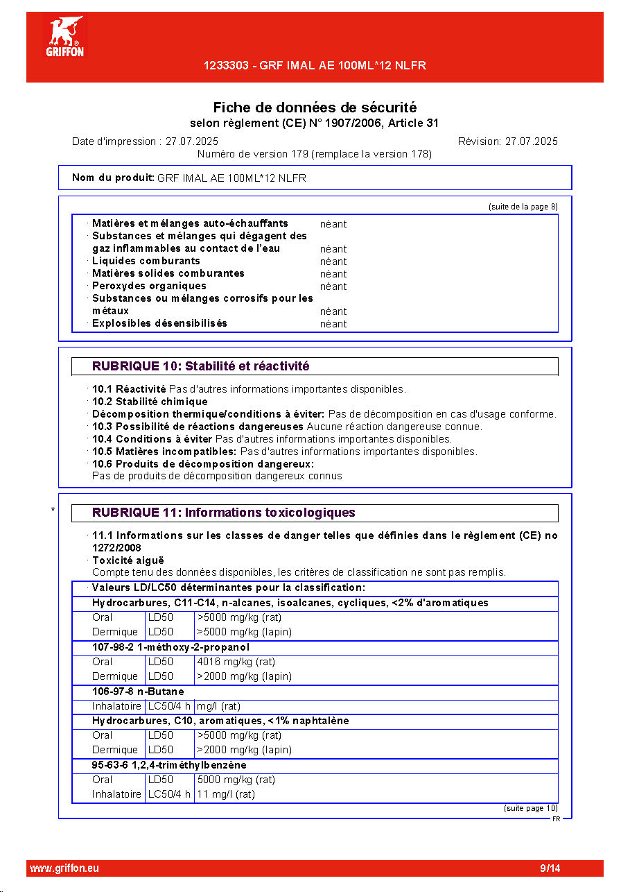 Fiche technique fournisseur