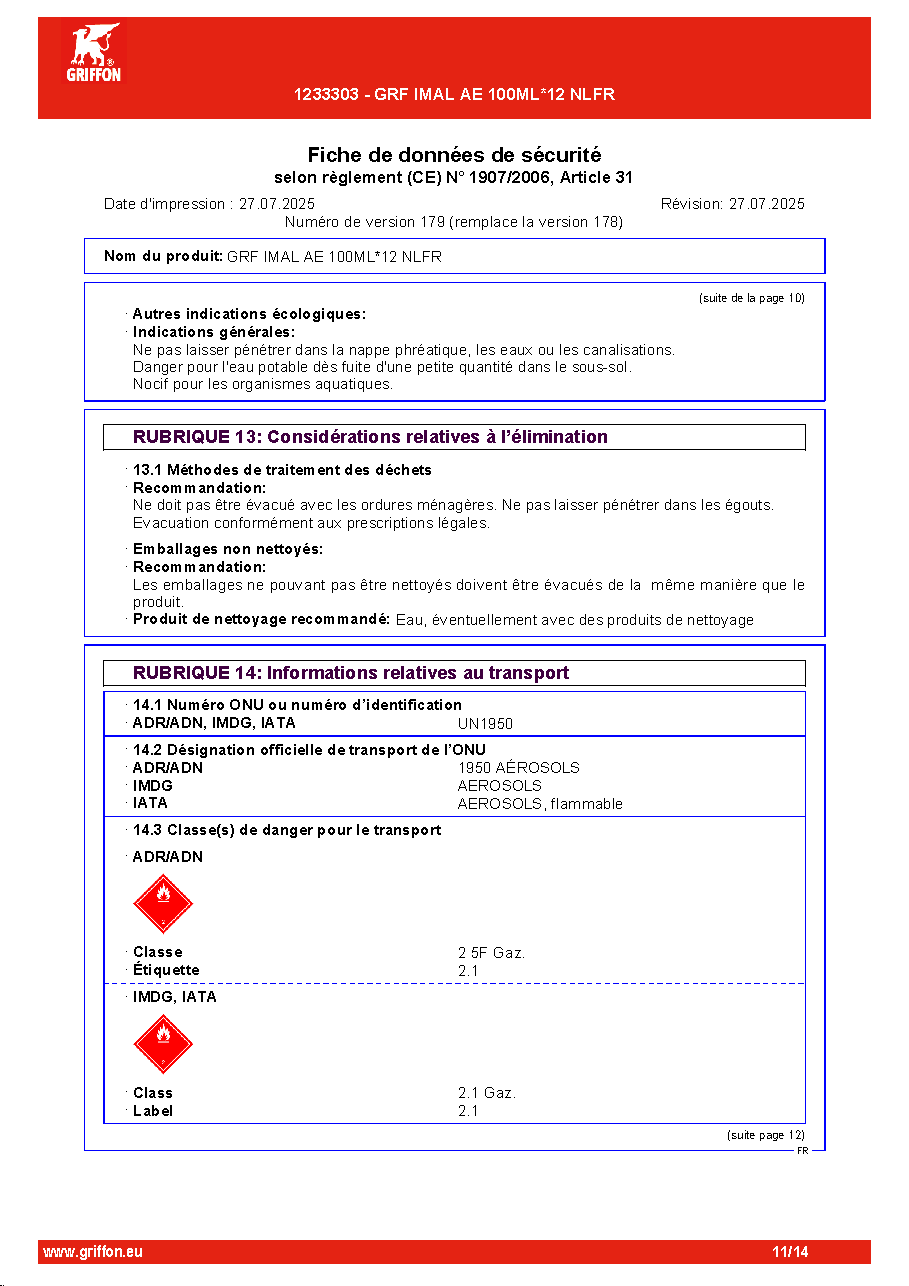 Fiche technique fournisseur