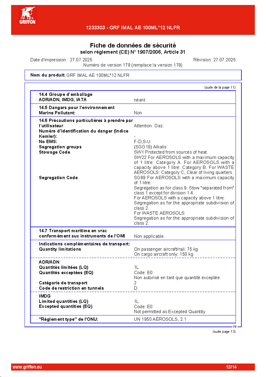 Fiche technique fournisseur
