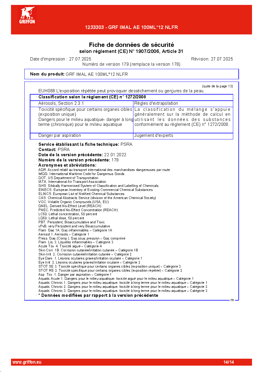 Fiche technique fournisseur