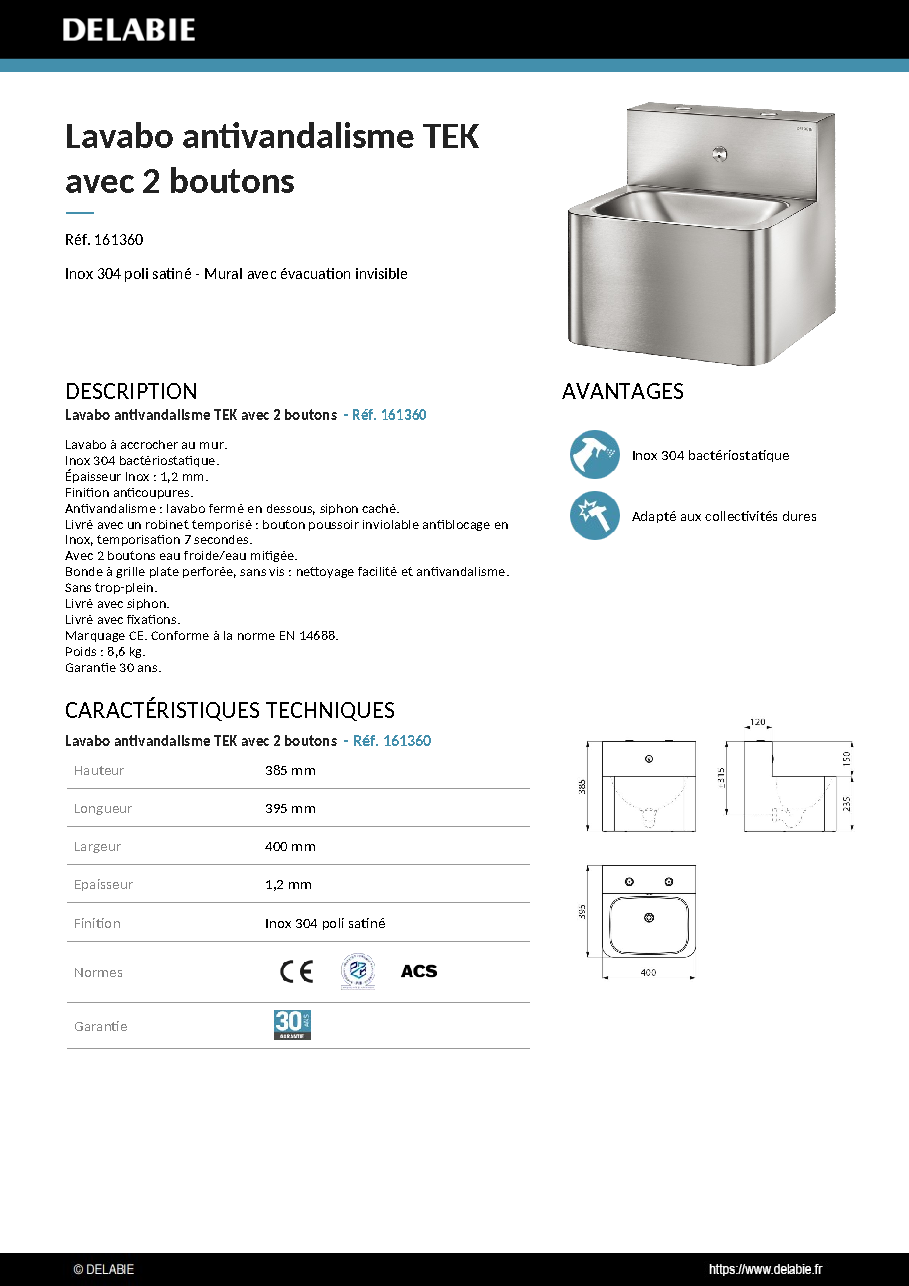 Fiche technique fournisseur