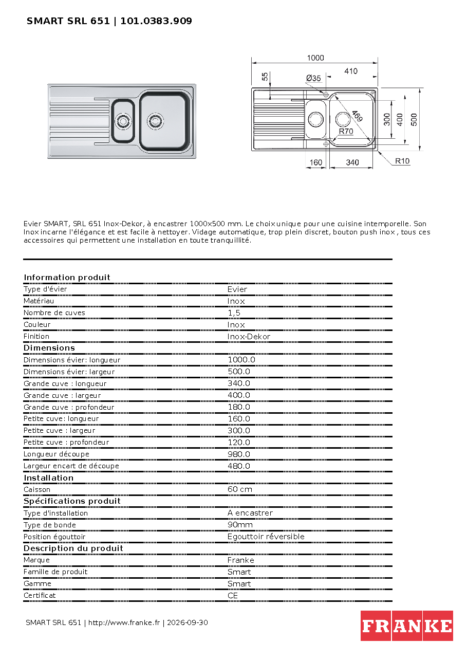 Fiche technique fournisseur