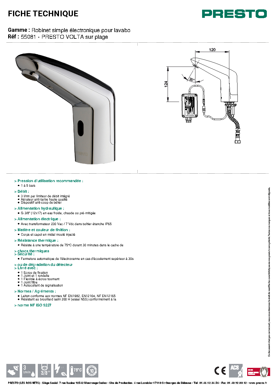 Fiche technique fournisseur