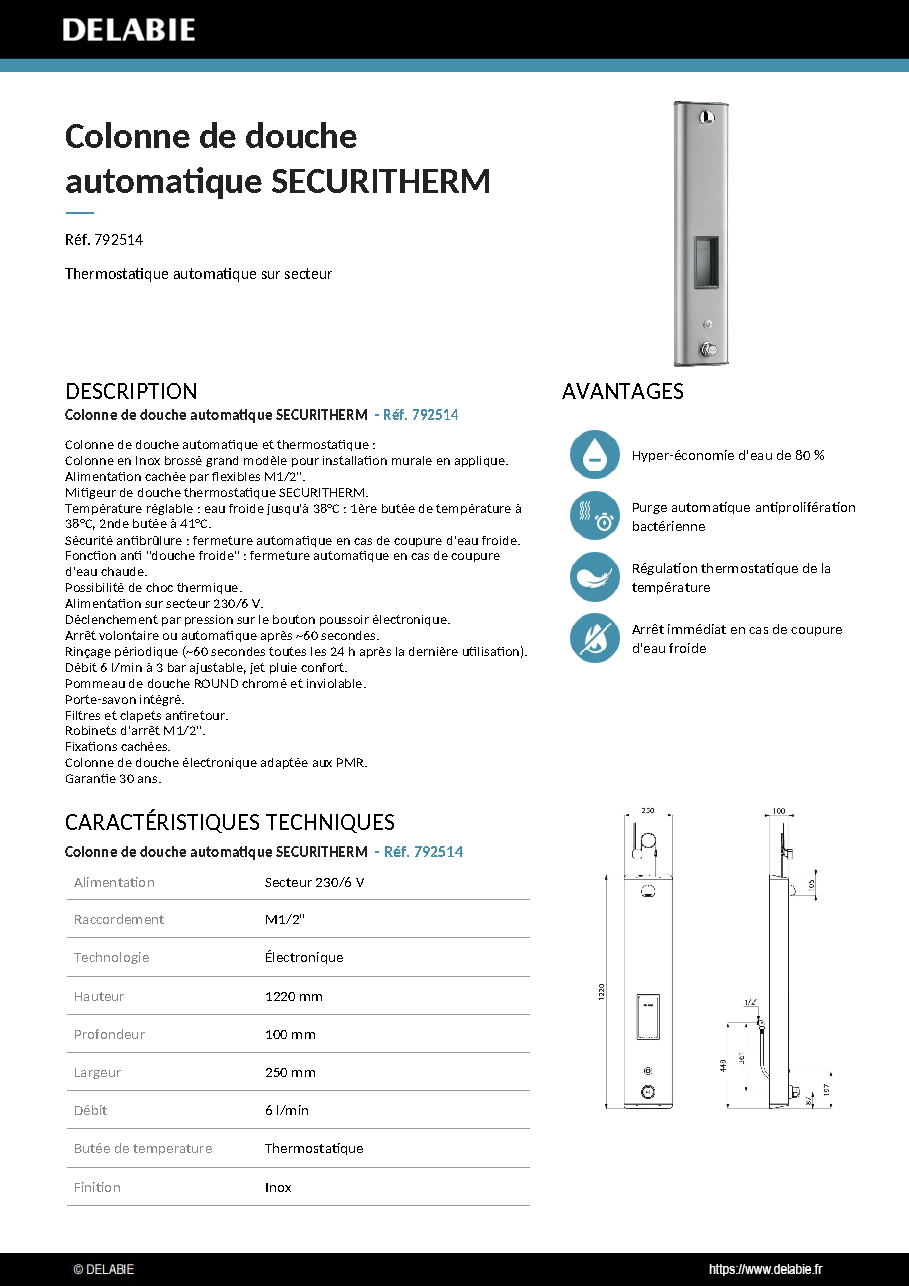 Fiche technique fournisseur