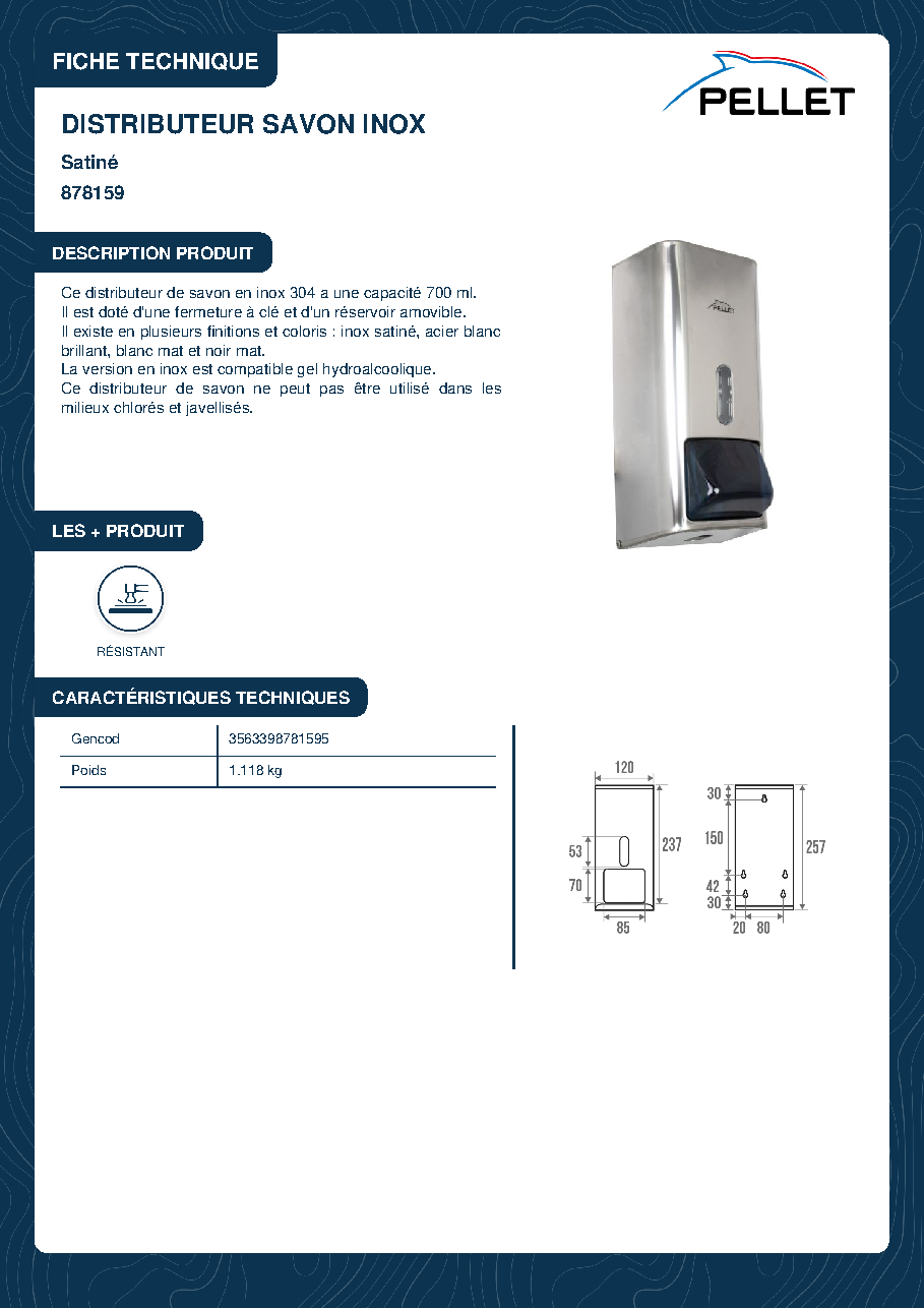Fiche technique fournisseur